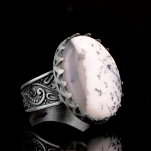 Sterling Gümüş Erkek Yüzük, Dendrit Agat Doğal Taş - Görsel 4