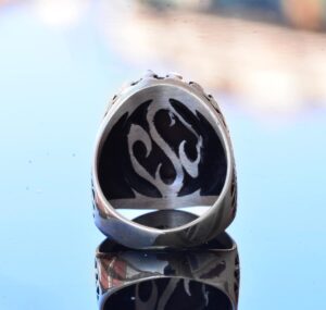 Gerçek Doğal Safir Oval Taş Yüzük - Gümüş Erkek Yüzüğü - Görsel 8