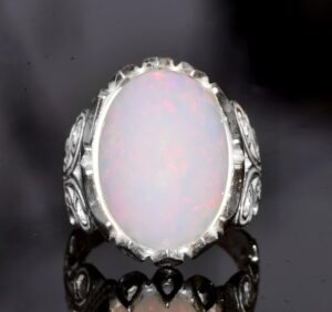 Gerçek Avustralya Opali Gerçek Taş Yüzük - 10.00 Karat Özel Erkek Yüzüğü - 925 Ayar Gümüş Yüzük - Görsel 5