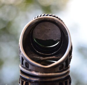 Zarif Taş Koleksiyonu için Erkekler: 925 Ayar Gümüş Yüzükler - Doğal Taş Seçimi (Krisopras) - Görsel 5