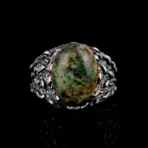 Gerçek Doğal Arizona Turkuaz Taş Yüzük, Erkekler İçin Hediye, 925 Ayar Gümüş Yüzük, Minimalist Yüzük - Görsel 2