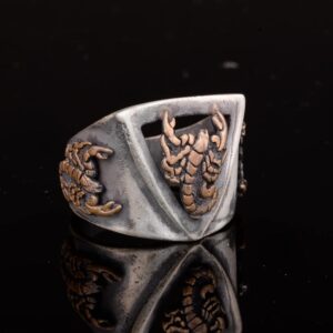 El Yapımı Akrep Tasarımlı Erkek Yüzük, 925 Ayar Gümüş, Gotik Tarzı Takı - Görsel 4