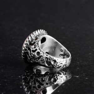 Gerçek Doğal Taş Yüzük - 925K Katı Gümüş Erkek Yüzüğü Mavi Safir ile - Görsel 6