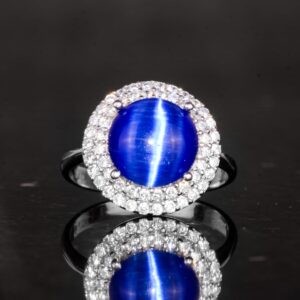 Lacivert Göztaşı Gümüş Yüzük - Kadınlar için Sterlin Gümüş Yüzük (Lacivert Göztaşı) - Görsel 4