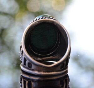 Erkekler için Şık Doğal Taş Koleksiyonu: 925 Ayar Gümüş Yüzükler - Malakit Seçeneği - Görsel 5