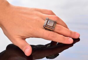 Gerçek Doğal Taş Yüzük - Gümüş Yüzük (Ay Taşı) - Görsel 6