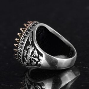 925 Ayar Gümüş Yüzük, Yapay Taş Yüzük, Kartal Sembolü Yüzük, El Yapımı Yüzük (Yapılan renksiz) - Görsel 7