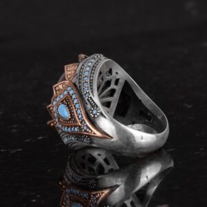 Gerçek Doğal Taş Yüzük - El Yapımı 925 Ayar Gümüş Yüzük (Labradorit) - Görsel 5