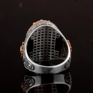 El Yapımı Gerçek Doğal Arizona Turkuaz Taş Yüzük, 925 Ayar Gümüş Yüzük, Sultan Yüzüğü - Görsel 7