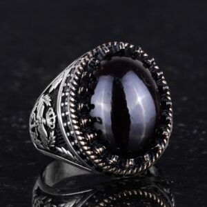 Gerçek Doğal Taş Yüzük - El Yapımı Kartal Yüzüğü - 925 Ayar Gümüş Yüzük (Granat) - Görsel 5