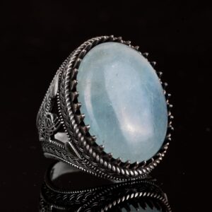 Gerçek Doğal Taş Yüzük, Osmanlı Tuğrası Yüzük, 925 Ayar Gümüş Yüzük Erkekler İçin - Görsel 9