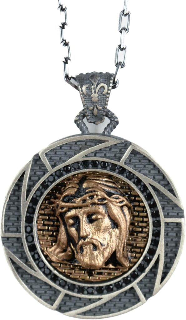Erkekler için 925 Ayar Gümüş Kolye - Hayvan Temalı, Gotik Temalı Takı (İsa) - Görsel 1