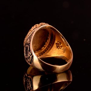 925 Ayar Gümüş Yüzük , Altın Kaplama- Sembol Yüzükler - Erkek Yüzükleri (Terazi) - Görsel 5