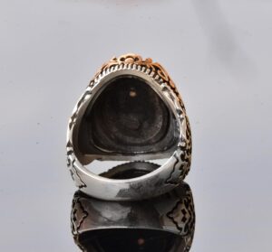 Gerçek Doğal Arizona Turkuaz Taşı Yüzük, 10.00 Karat Doğum Taşı Yüzüğü erkekler için, 925 Ayar Gümüş - Görsel 8