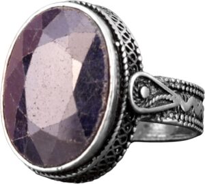 Gerçek Doğal Mavi Safir Taşlı Yüzük, 925 Ayar Gümüş Yüzük - Görsel 1