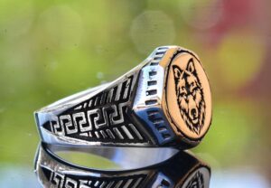 Kurt Başı Yüzüğü, Gümüş Kurt Yüzüğü, 925 Ayar Gümüş Erkek Yüzüğü - Görsel 4