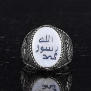 İslami Erkek Yüzük - Kartal Sembolü Yüzük - 925 Ayar Gümüş El Yapımı Erkek Yüzük (Beyaz) - Görsel 4