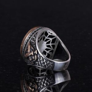 925 Ayar Gümüş Erkek Yüzük, İslami Yüzük, Kılıç Yüzüğü Erkekler İçin, Erkek Yüzüğü, İfade Yüzüğü - Görsel 7