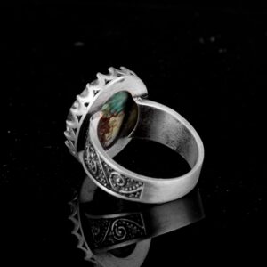 Gerçek Doğal Arizona Turkuaz Taş Yüzük, 925 Ayar Gümüş Yüzük, Özel Takı - Görsel 6