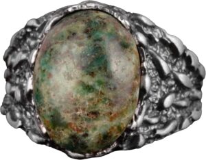 Gerçek Doğal Arizona Turkuaz Taş Yüzük, Erkekler İçin Hediye, 925 Ayar Gümüş Yüzük, Minimalist Yüzük - Görsel 1