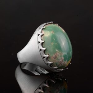 Gerçek Arizona Turkuaz Taş Yüzük, Büyük Yüzük, Çift Taraflı Yüzük, Sterlin Gümüş Yüzük - Görsel 6