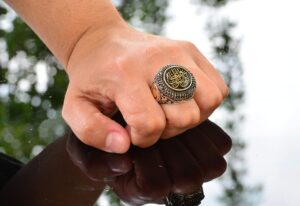 Osmanlı Tugra İslami Yüzük, 925 Ayar Katı Gümüş Yüzük, Erkekler İçin Dini Yüzük - Görsel 7