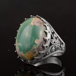 Gerçek Arizona Turkuaz Taş Yüzük, Büyük Yüzük, Çift Taraflı Yüzük, Sterlin Gümüş Yüzük - Görsel 3