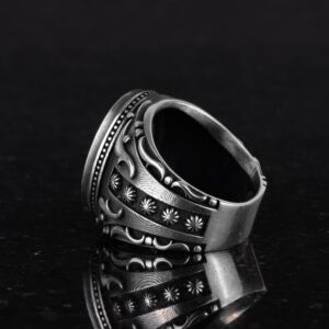 925 Ayar Gümüş Yüzük, Tasarım Gümüş Erkek Yüzüğü (Mistik Topaz Taşı) - Görsel 6