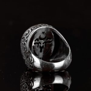 David Yıldızı Yüzüğü, Süleyman Yüzüğü, Şık Yüzük, 925 Ayar Gümüş Erkek Yüzüğü (Özelleştirilebilir) - Görsel 8