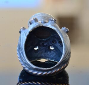 Doğal Yıldız Yakutu Taşlı, Antika Yüzük, 925 Ayar Gümüş Erkek Yüzük, Gümüş Erkek Aksesuarı - Görsel 5