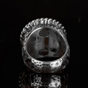 925 Ayar Gümüş Yüzük - İmza Yüzüğü - Semboller Yüzüğü (Yıldız ve Hilal) - Görsel 6