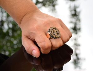 Çift Başlı Kartal Erkek Yüzüğü, Hayvan Yüzüğü, 925 Ayar Gümüş Yüzük - Görsel 7