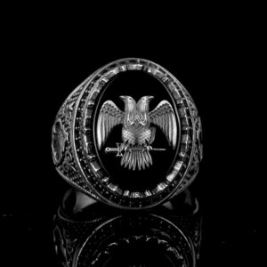 925 Ayar Gümüş Çift Başlı Kartal Simgesi ile Erkek Yüzük - Erkekler için Sembolik ve Güçlü Takı - Görsel 2