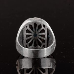 Gerçek Larimar Doğal Taş Yüzük, 925 Ayar Gümüş Yüzük, Gerçek Taş Yüzük - Görsel 8