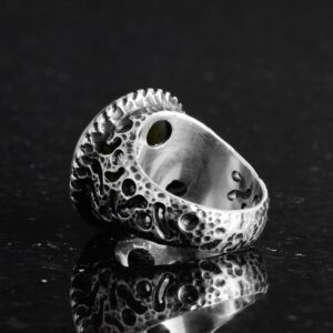 Gerçek Doğal Taş Yüzük - 925 Ayar Sert Gümüş Erkek Yüzüğü ile Yeşim - Görsel 5