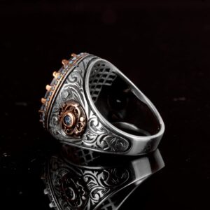 Erkekler için Gümüş Yüzük, Gerçek Doğal Renlendirilmiş İnci Taş Yüzük - Görsel 7