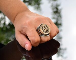 Kurt Başlı Yüzük, Gümüş Kurt Yüzüğü, 925 Ayar Gümüş Erkek Yüzüğü, Büyük Yüzük - Görsel 7