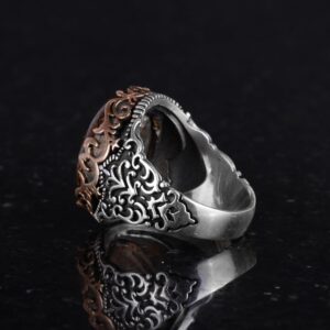 Doğal Taş El Yapımı Yüzük - 925 Ayar Gümüş El Yapımı Yüzük - Şık Yüzük (Kaplan Gözü) - Görsel 7