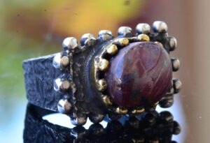 Doğal Yıldız Yakutu Taşlı Antik Yüzük - 925 Ayar Gümüş Unisex El Yapımı Yüzük - Görsel 3