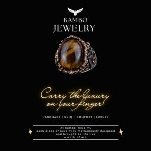 Gerçek Kaplan Gözü Doğal Taş Yüzük, Çapa Yüzüğü, Denizci Erkek Yüzüğü, 925 Ayar Gümüş Yüzük (Kaplan Gözü) - Görsel 3