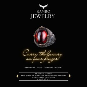 925K Ayar Gümüş Yüzükler Premium Yapay Taşlarla (Cabochon Garnet Yapay) - Görsel 7