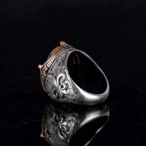 925 Ayar Gümüş El Yapımı Erkek Yüzük - Çeşitli Doğal Taşlarla Mevcut (Pietersite) - Görsel 6