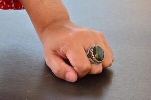 Gerçek Doğal Yeşim Taşı, Ham Taş, Erkekler için 925 Ayar Gümüş Yüzük - Görsel 7