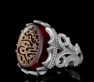 925 Ayar Gümüş Yüzük, İslami Yüzük, Erkek Yüzük, Doğal Akik Taşı - Görsel 4