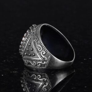 Gerçek Doğal Taş Yüzük, 925K Katı Gümüş Erkek Yüzüğü (Rutilatlı Kuvars) - Görsel 7