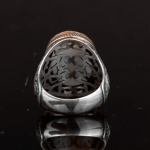 Gerçek Doğal Rutile Kuvars Taşlı Erkek Yüzük, 925 Ayar Gümüş Yüzük - Görsel 7