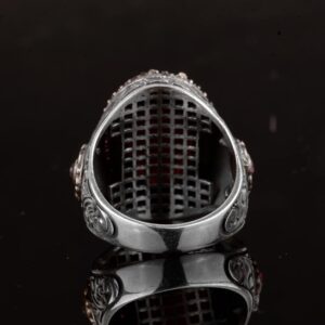 Erkekler için Gümüş Yüzük - Oluşturulmuş Paraiba Taşı - Görsel 8