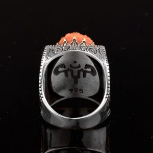 Gerçek Doğal Druzy Kristal Kuvars Taş Yüzük Erkekler İçin, Kral Süleyman Yüzüğü, 925 Ayar Gümüş Erkek Yüzüğü - Görsel 8