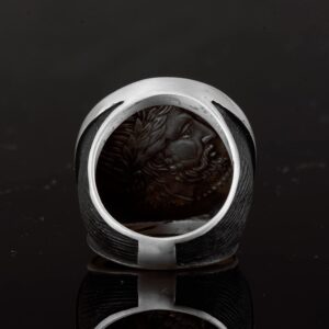 Antik Roma Askeri, At Figürü Antika Yüzük, 925 Ayar Katı Gümüş Yüzük - Görsel 9