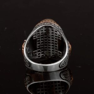 Gerçek Doğal Pirit Taşlı Yüzük, Sultan Yüzüğü, 925 Ayar Gümüş Erkek Yüzüğü - Görsel 7